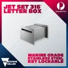 Marine Grade Stainless Steel Jet 316 Back Opening Set Letterbox Key Lockable
