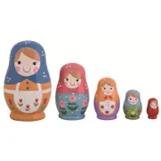 5 Layer Russian Hand Painted Wooden Matryoshka Nesting Toys Stacking Doll Gifts