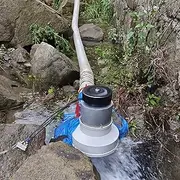 ZHOZHUT 3000W Micro Hydroelectric Generator 220V Water Turbine High Power Hydroelectric Generator with Ballast and 110mm Inlet Fitting, 3500RPM Permanent Magnet Generator for Home, Outdoor,3kw,220V