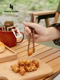 在飛比找松果購物優惠-精緻木質筷子戶外烤肉露營攜帶器皿 (8.3折)