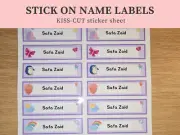 Kids Stick On Name Labels, School Name Tags, Waterproof Labels Kids Name Sticker