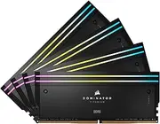 CORSAIR Dominator Titanium RGB DDR5 RAM 96GB (4x24GB) 6400MHz CL32 Intel XMP iCUE Compatible Computer Memory - Black (CMP96GX5M4B6400C32)