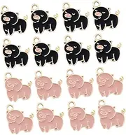 [Beatifufu] 20pcs Mini Animal Pig Charms Diy Pendant Jewelry Accessories Zinc Alloy Craft Charms