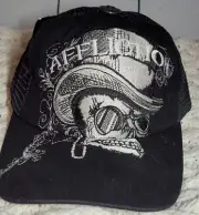 Affliction Skull Snapback Black White Trucker Mesh Hat Cap NWT RARE