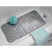 IDESIGN 13.75 in. x 26.5 in. Pebblz Bath Mat in Graphite Grey