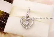 NEW Pandora Milkey White April Birthday Heart Charm 798854C04 Retired Authentic