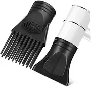 2 Pcs Professional Hair Dryer Nozzle Attachments Universal Blow Dryer Comb Diffuser Flat Head + Long Comb Nozzle Hair Dryer Accessories for and Styling