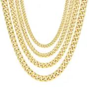 10K Yellow Gold 3mm- 13mm Miami Cuban Link Chain Necklace Mens Womens 16"- 30"