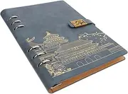 GANAZONO Stylish Chinese A5 Notebook Pu Leather Cover Lined Journal Notebook for Men Women Planner Notepad for Travel Business