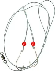 Sea Striker CR2 Croaker Rig, #2 Nickel Bait Holder Hooks, Red Beads