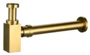 Brushed Gold Square Wall Bottle Trap 40mm