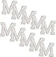 KALLORY 10 Pcs Letter Patches Glitter: Rhinestone Iron On Alphabet Applique for Clothing Accessories Self Adhesive Decorative Patch Hats Bags DIY Craft Supplies