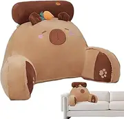 [Generic] Capybara Bedside Cushion,Ergonomic Capybara Carrot Pillow Backrest with Armrests | Unique Comfy Sofa Plush, 25.59x17.72 Inches Bed Rest Plush, Chair Cushion