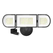 150W Outdoor LED Flood Light Plug in, Exterior Floodlights with 3 Adjustable ...