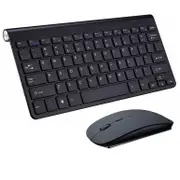 Wireless Keyboard and Mouse 2.4G USB Mini Keyboard Mouse Combos Kit Ergonomic Keyboard with Mouse Set for Laptop Computer TV PC Black Keyboard Mouse