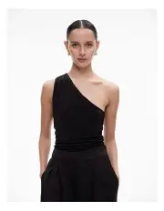 [Witchery] Asymmetric Drape Tank in Black