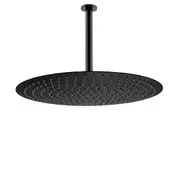 Matt Black 8/10/12/16" Thin Round Rain Shower Head +300mm long Dropper Ceiling Arm Set
