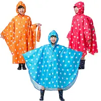 在飛比找Yahoo奇摩購物中心優惠-【東伸 DongShen】滿天星兒童日系斗篷雨衣