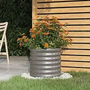 Raised Garden Bed, Elevated Planter Box Plant Container Powder-Coated Steel 40x40x36 cm Grey