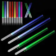 Luminous Star Wars Chopsticks, 2 Pairs With 9 Colour Modes, BPA Free Reusable Lightsaber Chopsticks for Kitchen Dinner Party, Sushi Party Tableware