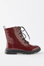 [Cotton On Kids] Cotton On Kids - Combat Lug Boot - Bordeaux patent 8 BORDEAUX PATENT