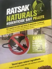 RATSAK NATURALS Bait Pellets Rat & Mouse Bait (Pet Safe) - 224g - FREE SHIP Aust
