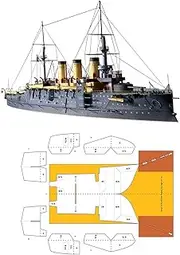 1:250 Scale Unassembled Paper Model Kit DIY Czar Russia Navy Oslabya Battleship Miniature Model for Collection & Display