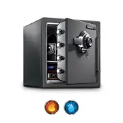 SentrySafe Medium Gray Fireproof Safe and Waterproof Safe Box with Dial Combinat