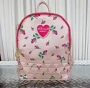 Betsey Johnson Hearts Mini Backpack Floral Rosebuds Gold Bag Purse NWT $98