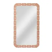 Belle Adina Bone Inlay Handcrafted Decorative Wall Mirror 120x70cm Peach/White