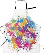 SHAPTOY Painting Artist Apron with 2 Pockets Waterproof Colorful Art Aprons Gifts for Artists Women Men Girls Painters Adults Teachers White Smock Bibs Costume For Garden Kitchen Cooking, Artist, Large