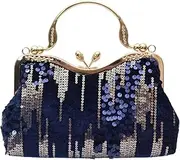 [CORIOS] Vintage 1920s Sequin Evening Bag Women's Velvet Clutch Bag Wedding Bridal Purse Handbag Elegant Diamond Shoulder Bag Shiny Rhinestone Purse Bag Chain Shoulder Bag
