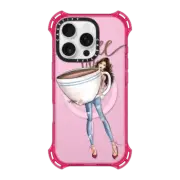 iPhone 16 Pro Bounce Case MagSafe Compatible Just one Cup (Coffee Girl Fashion Illustration Case)