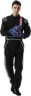 J-RACING® Racing Suit Karting Suit/Race/Rally Go Kart Auto Racing Fire SFI 3.2A/1 (Black/Blue)