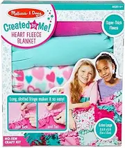 Melissa & Doug Created by Me! Heart Fleece Blanket No-Sew Craft Kit (40 Squares, 3.5 feet x 5 feet)
