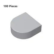 100x Part 24246 Tile 1x1 Half Circle Light Gray Brick Building Pieces Block Lot