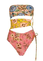 Zimmermann Junie Floral-print Cut-out Swimsuit - Multicoloured - 1 (UK 10 / S) 1 (UK 10 / S)