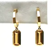 DAVID YURMAN New 18K Gold Novella Citrine Small Hoop Drop Earrings