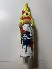 NEW PABST BLUE RIBBON MELTING PIZZA ARTIST SERIES HAND PAINTED TAP HANDLE PBR
