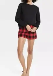 Women’s Stars Above 3 Piece Sleep Set Black/Red Check XS
