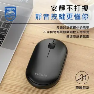 【享4%點數回饋】PHILIPS 飛利浦 雙模藍芽無線滑鼠【可連平板】 靜音滑鼠 藍芽滑鼠 藍牙滑鼠 無線滑鼠 滑鼠 SPK7354