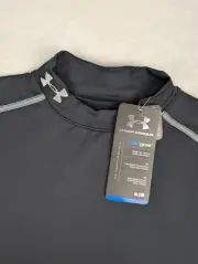Under Armour Coldgear Compression Long Sleeve Mock Shirt Mens Small Black NWT
