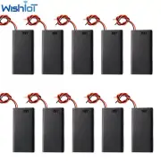 10PCS 2 Slots 2 X 1.5V AA Battery Holder Case with On/Off Switch and Wire Leads