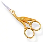 Nifty Notions Embroidery Gold Stork Scissor Stainless Steel 4.5" Fine Point