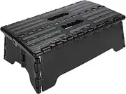 Folding Step Stool, Portable Plastic Folding Step Stool Black Step Ladder is sturdy enough to support Elderly, Pregnant & Kids, suitable for Kitchen, Bathroom, Toilet, Caravan, Travel Use