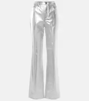 [Staud] Staud Chisel faux leather straight-leg pants AU 16 silver