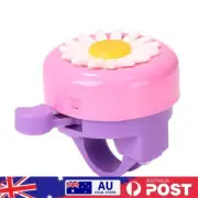 Kids Bicycle Bell Handlebars Road MTB Bike Daisy Ring Alarm (Pink+Purple)