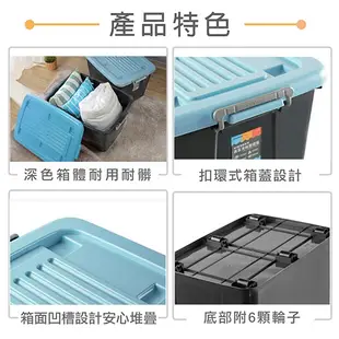 真心良品 KEYWAY百加滑輪收納整理箱85L 110L 130L 換季衣物 掀蓋式整理 收納箱 搬家 台灣製 開發票