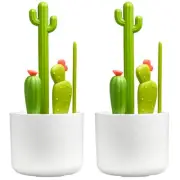 8pc Boon Cacti Baby Bottle Brush Set Nipple/Straw Washing Cleaning Brushes GRN