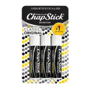 ChapStick Classic Original Lip Balm Tubes, Care - 3 Count (Pack of 1)
